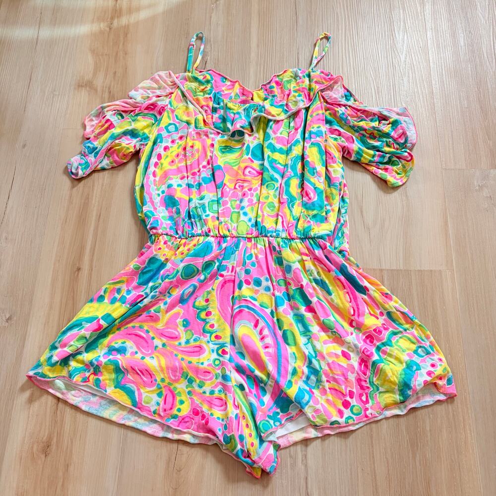 Lilly Pulitzer Women's Fenella Romper Multi Come Out Of Your Shell